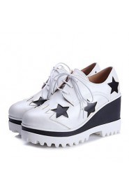 Women's Shoes Wedge Heel Wedges / Platform / Round Toe Oxfords Outdoor / Dress Black / White