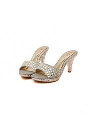 Women's Shoes Kitten Heel Open Toe Sandals Casual Silver/Gold