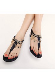 Women's Shoes Flat Heel Slingback Sandals Casual Black/Gold