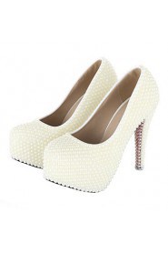 Women's Wedding Shoes Heels/Platform/Round Toe Heels Wedding White