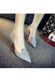 Women's Shoes Synthetic Stiletto Heel Heels Heels Wedding/Office & Career/ Party & Evening/Dress/Casual Black/Gray