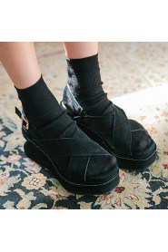 Women's Shoes Wedge Heel Heels / Platform / Slingback / Open Toe Sandals Dress / Casual Black / Brown / Gray