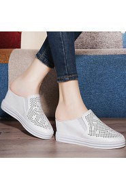 Women's Shoes Synthetic Platform Heels Heels Office & Career / Party & Evening / Dress / Casual White / Silver