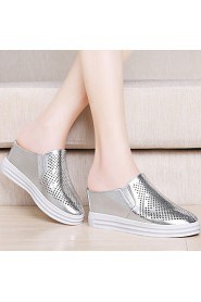 Women's Shoes Synthetic Platform Heels Heels Office & Career / Party & Evening / Dress / Casual White / Silver