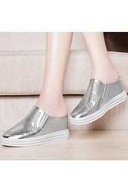 Women's Shoes Synthetic Platform Heels Heels Office & Career / Party & Evening / Dress / Casual White / Silver