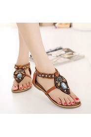 Women's Shoes Flat Heel Mary Sandals Casual Brown