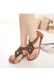 Women's Shoes Flat Heel Mary Sandals Casual Brown