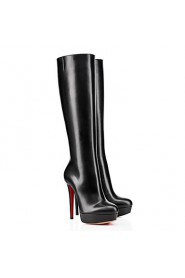 Women's Shoes Leatherette Stiletto Heel Fashion Boots / Pointed Toe Boots Wedding / Office & Career