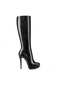 Women's Shoes Leatherette Stiletto Heel Fashion Boots / Pointed Toe Boots Wedding / Office & Career