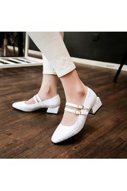 Women's Shoes Chunky Heel Basic Pump / Square Toe Heels Wedding / Party & Evening / Dress Blue / Pink / White