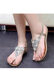 Women's Shoes Leatherette Flat Heel Comfort Sandals Casual Silver / Gold