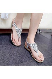 Women's Shoes Leatherette Flat Heel Comfort Sandals Casual Silver / Gold