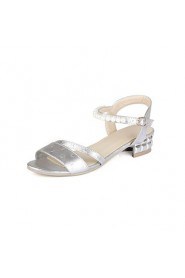 Women's Shoes Heel Peep Toe Sandals / Heels Outdoor / Dress / Casual Silver / Gold/117-1