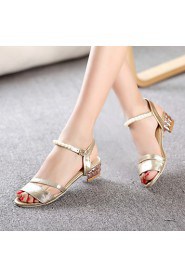 Women's Shoes Heel Peep Toe Sandals / Heels Outdoor / Dress / Casual Silver / Gold/117-1