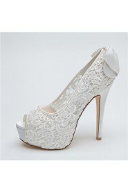 Women's Wedding Shoes Heels/Peep Toe/Platform Heels Wedding/Party & Evening Black/Pink/Ivory/White