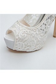 Women's Wedding Shoes Heels/Peep Toe/Platform Heels Wedding/Party & Evening Black/Pink/Ivory/White