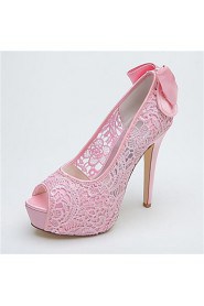 Women's Wedding Shoes Heels/Peep Toe/Platform Heels Wedding/Party & Evening Black/Pink/Ivory/White