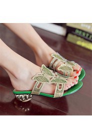 Women's Shoes Glitter Chunky Heel Comfort Sandals Wedding / Party & Evening / Dress / Casual Black / Green