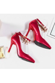 Women's Shoes Leatherette Stiletto Heel Heels Heels Wedding / Office & Career / Party & Evening Red / Silver / Gold