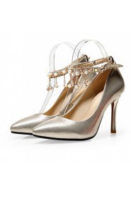 Women's Shoes Leatherette Stiletto Heel Heels Heels Wedding / Office & Career / Party & Evening Red / Silver / Gold