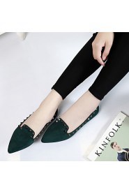 Women's Shoes Flat Heel Ballerina / Pointed Toe / Closed Toe Flats Dress Black / Green / Khaki