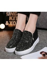 Women's Shoes New Wedge Heel Round Toe Fashion Sneakers with Zipper