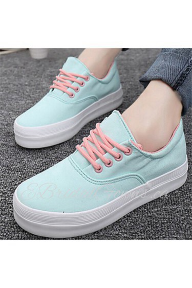 Women's Shoes Flat Heel Round Toe Fashion Sneakers Casual Black/Green/White