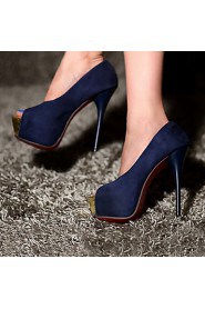 Leatherette Stiletto Heel Heels / Peep Toe Sandals Outdoor / Office & Career / Casual Black / Blue / Pink / Dark Green