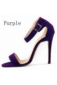 Women's Shoes Fabric Stiletto Heel Heels Sandals Party & Evening / Dress / CasualBlack / Blue / Yellow / Green / Purple