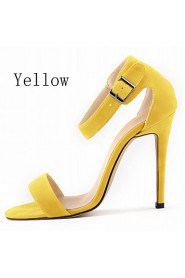 Women's Shoes Fabric Stiletto Heel Heels Sandals Party & Evening / Dress / CasualBlack / Blue / Yellow / Green / Purple