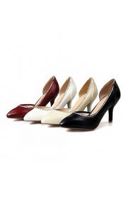 Women's Shoes Leatherette Stiletto Heel Heels Heels Office & Career / Dress / Casual Black / Red / White / Almond