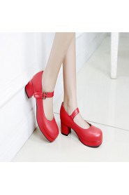 Women's Shoes Leatherette Chunky Heel Heels Heels Outdoor / Office & Career / Party & Evening