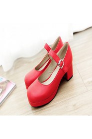 Women's Shoes Leatherette Chunky Heel Heels Heels Outdoor / Office & Career / Party & Evening