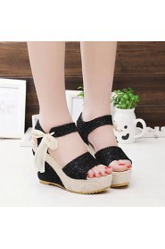 Fashion Women's Shoes Lace/Fabric Platform Heels/Peep Toe Sandals Office & Career/Dress/Casual Multicolor