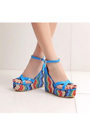 Women's Shoes Heel Wedges / Heels / Peep Toe / Platform Sandals / Heels Outdoor / Dress / Casual Black / Blue / Red