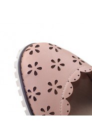 Women's Shoes Heel Heels / Round Toe Sandals / Heels Outdoor / Dress / Casual Blue / Pink / Beige/F-10