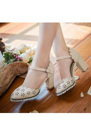 Women's Shoes Heel Heels / Round Toe Sandals / Heels Outdoor / Dress / Casual Blue / Pink / Beige/F-10