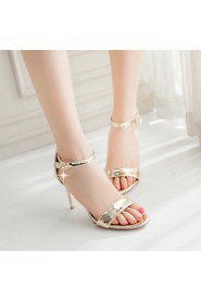 Women's Shoes Stiletto Heel Heels / Ankle Strap Sandals Wedding / Party & Evening / Dress Pink / Silver / Gold