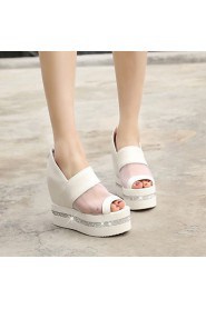 Women's Shoes Wedges Heels/Open Toe Heels Dress Black/Pink/White