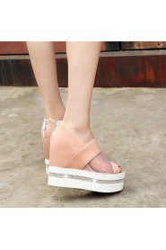 Women's Shoes Wedges Heels/Open Toe Heels Dress Black/Pink/White