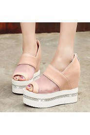 Women's Shoes Wedges Heels/Open Toe Heels Dress Black/Pink/White