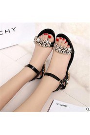 Women's Shoes Chunky Heel Peep Toe Sandals Outdoor / Casual Black / Silver / Gold