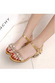 Women's Shoes Chunky Heel Peep Toe Sandals Outdoor / Casual Black / Silver / Gold