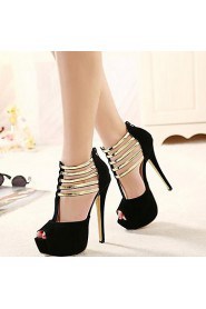 Women's Shoes Peep Toe Stiletto Heel Sandals with Metal hollow out Shoes More Colors available