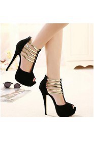 Women's Shoes Peep Toe Stiletto Heel Sandals with Metal hollow out Shoes More Colors available