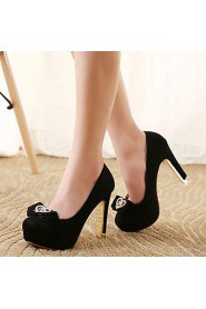 Sexy Heart Bowknot Set Drill Women's Wedding Cusp Stiletto Heel Platform Pumps/Heels Shoes