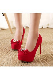 Sexy Heart Bowknot Set Drill Women's Wedding Cusp Stiletto Heel Platform Pumps/Heels Shoes