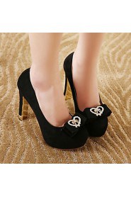 Sexy Heart Bowknot Set Drill Women's Wedding Cusp Stiletto Heel Platform Pumps/Heels Shoes