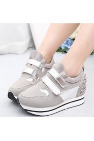 Women's Shoes PU Flat Heel Wedges / Boat Fashion Sneakers Outdoor / Athletic / Casual Red / Gray