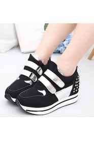 Women's Shoes PU Flat Heel Wedges / Boat Fashion Sneakers Outdoor / Athletic / Casual Red / Gray